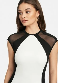 JUMP Color Blocked Cap Sleeve Midi