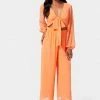 Tie Front Elastic Waist Jumpsuit