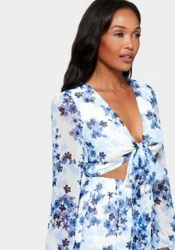 Tie Front Elastic Waist Jumpsuit Festival Season