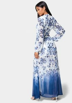 JUMP Printed Deep V Maxi