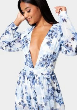 JUMP Printed Deep V Maxi