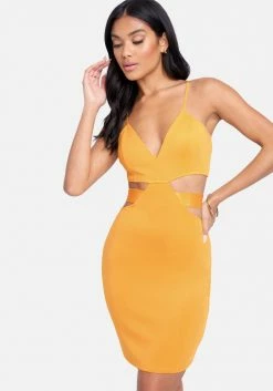 JUMP Bridal Side Cutout Bodycon Dress