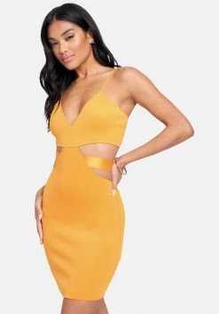 JUMP Bridal Side Cutout Bodycon Dress