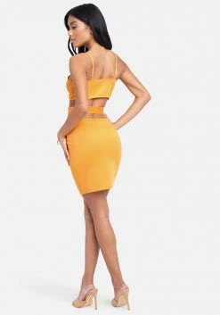 JUMP Bridal Side Cutout Bodycon Dress