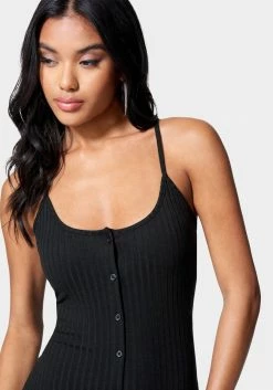 JUMP Festival Season Button Front Rib Midi Dress