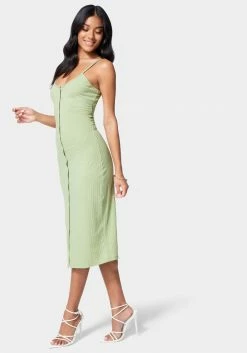 JUMP Button Front Rib Midi Dress 8 JUMP Button Front Rib Midi Dress