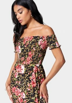 JUMP Night Out Off Shoulder Slit Maxi Dress