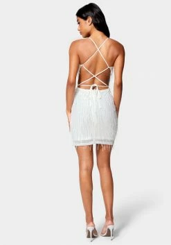 JUMP Night Out Sequin Lace Up Back Dress