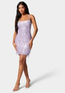 JUMP Sequin Lace Up Back Dress