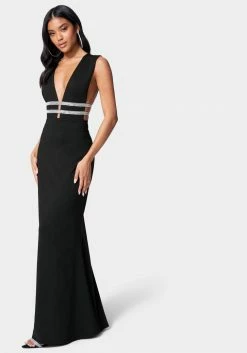 JUMP Illusion Cutout Sparkle Gown Bridal