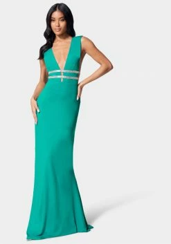 JUMP Illusion Cutout Sparkle Gown Bridal