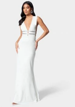 JUMP Bridal Illusion Cutout Sparkle Gown