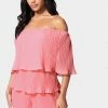 JUMP Tiered Ruffle Off Shoulder Romper