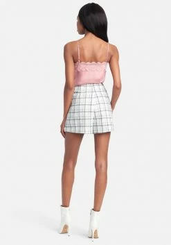 TC Tailoring Window Pane Boucle Button Detail Skort