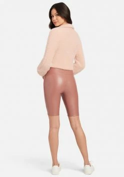 TC High Waist Vegan Leather Biker Short Clothing