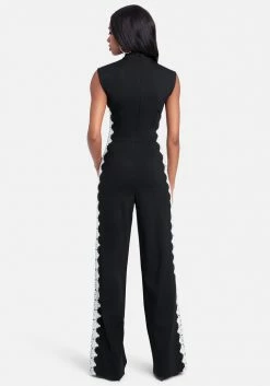 Lace Trim Mock Neck Jumpsuit 7 Lace Trim Mock Neck Jumpsuit