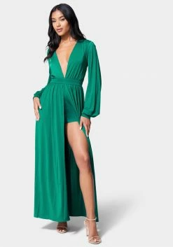 JUMP Deep V Solid Maxi Dress Spring/Summer