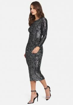 JUMP Best Sellers Sequin Cowl Back Midi Dress