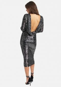 JUMP Best Sellers Sequin Cowl Back Midi Dress