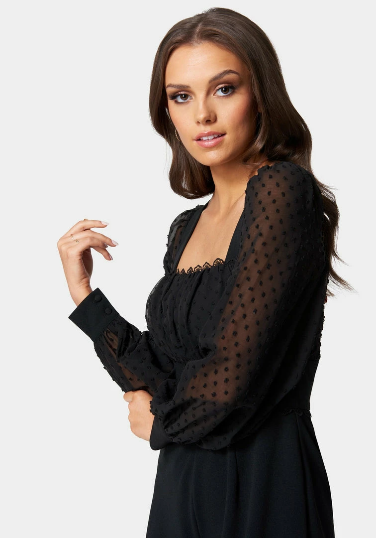 TC Swiss Dot Sleeve Romper With Trim Detail Festival Season 3 TC Swiss Dot Sleeve Romper With Trim Detail Festival Season