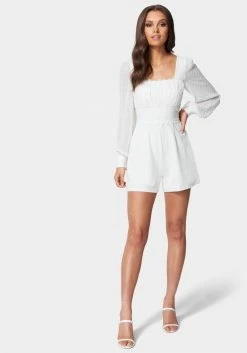 TC Swiss Dot Sleeve Romper With Trim Detail Festival Season