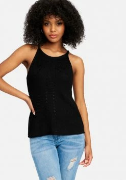 TC Pointelle Halter Sweater Top