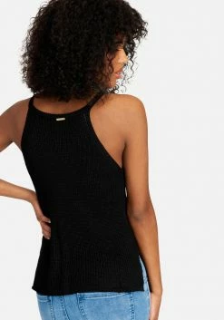 TC Pointelle Halter Sweater Top