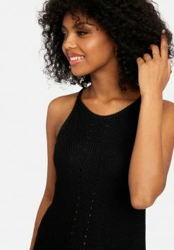 TC Pointelle Halter Sweater Top