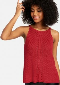 TC Pointelle Halter Sweater Top