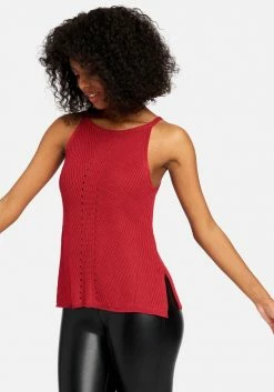 TC Pointelle Halter Sweater Top