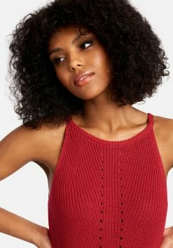 TC Pointelle Halter Sweater Top