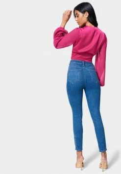 TC High Waist Zipper Hem Skinny Jeans Festival Season