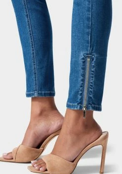 TC High Waist Zipper Hem Skinny Jeans Festival Season