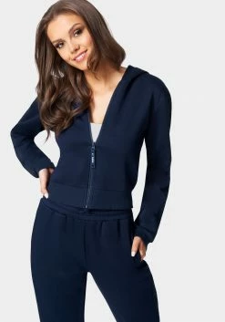 TC Bebe Logo Embossed Zip Up Jacket