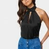 TC Mock Neck Keyhole Halter Bodysuit Festival Season