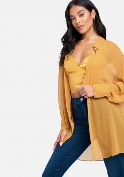 Satin Bustier Top With Matching Chiffon Blouse