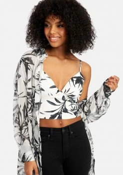 Satin Bustier Top With Matching Chiffon Blouse