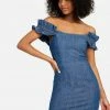 TC Festival Season Off Shoulder Ruffle Detail Denim Dress