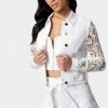 TC Crochet Sleeve Denim Jacket