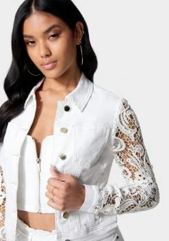 TC Crochet Sleeve Denim Jacket