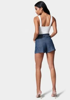 TC High Waist Paperbag Denim Short Festival Season