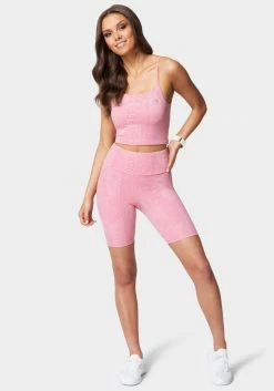 TC Bebe Logo Embossed Snakeskin Top