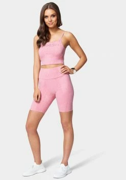 TC Bebe Logo Embossed Snakeskin Biker Short