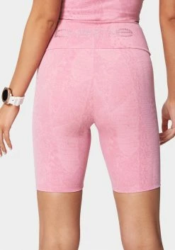 TC Bebe Logo Embossed Snakeskin Biker Short