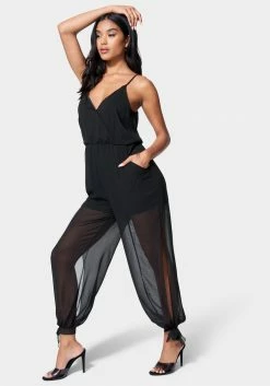 Solid Ankle Tie Jumpsuit