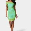 JUMP Shirred Mesh Midi Dress Night Out