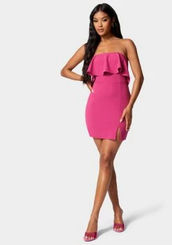 JUMP Night Out Strapless Flounce Mini Dress
