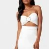 JUMP Strapless Front Cutout Midi Dress Bridal