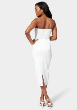 JUMP Strapless Front Cutout Midi Dress Bridal 9 JUMP Strapless Front Cutout Midi Dress Bridal