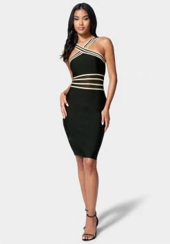 JUMP Bandage Dresses Bandage Cross Front Dress